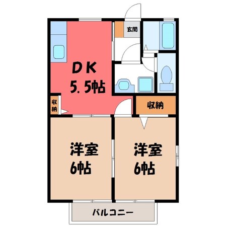 宝積寺駅 徒歩10分 1階の物件間取画像